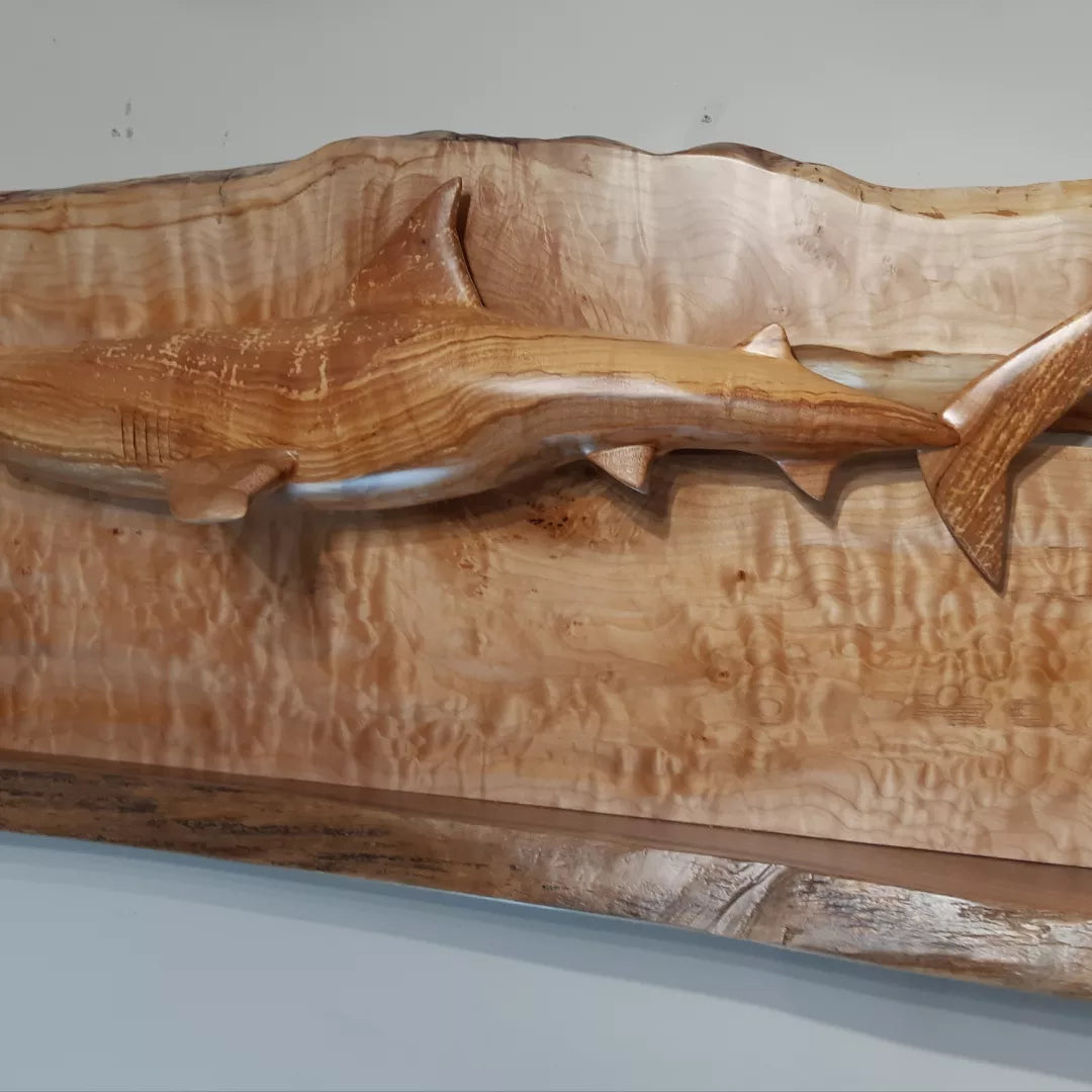 Tiger Shark Wood Carving