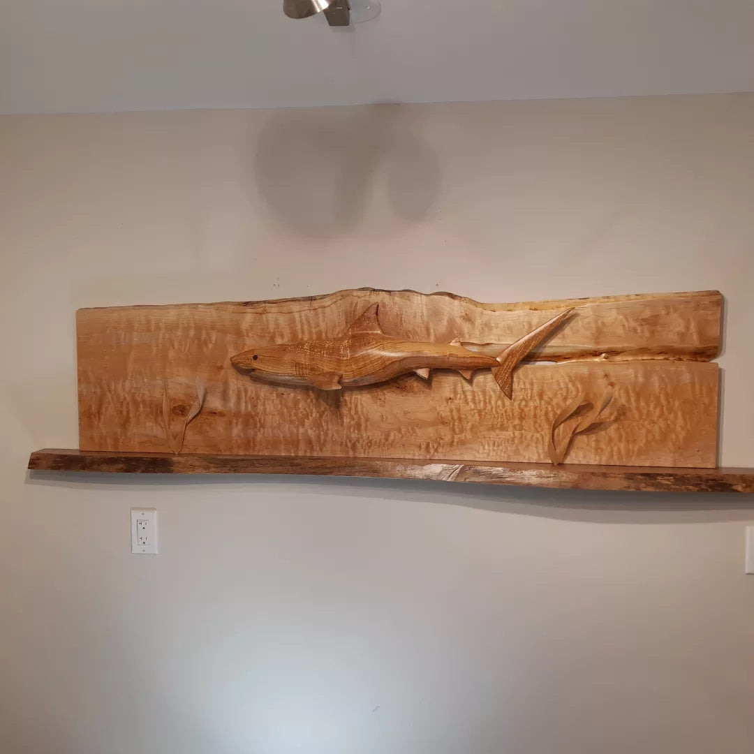 Tiger Shark Wood Carving