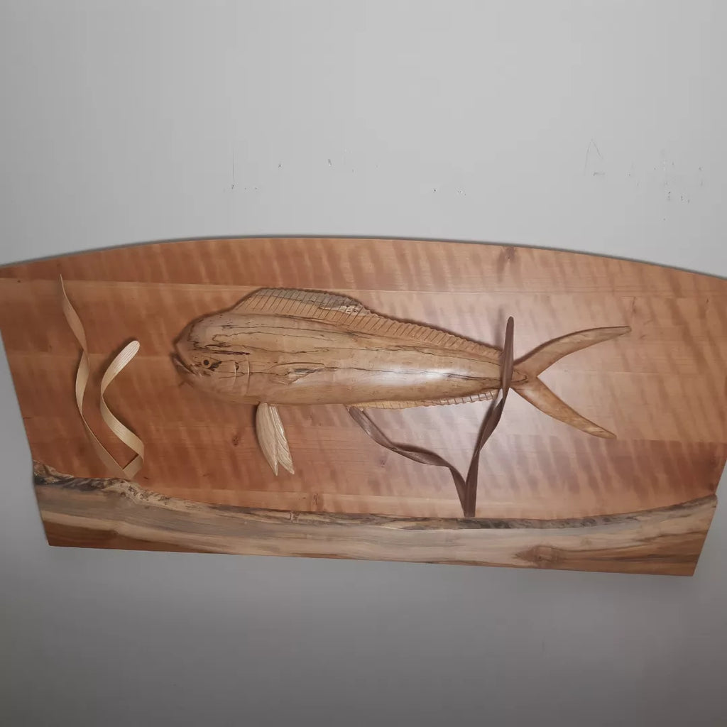 Mahi Mahi Wood Sculpture