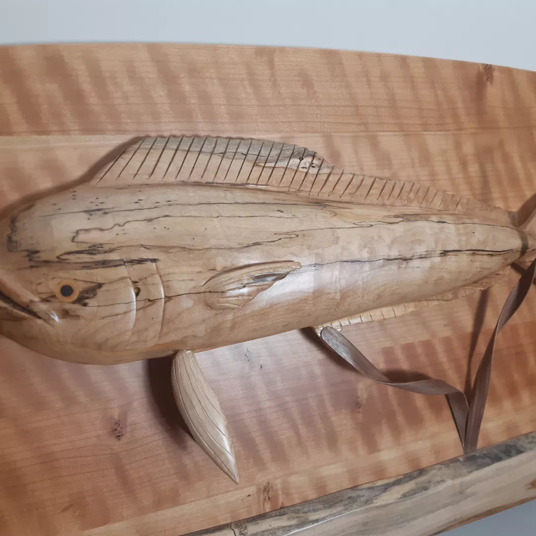 Mahi Mahi Wood Sculpture